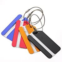 Sonline 5 Piezas de Metal de Vacaciones Viajes de Equipaje Equipaje Maleta ID Tag Hebilla Direccion Titular Label…